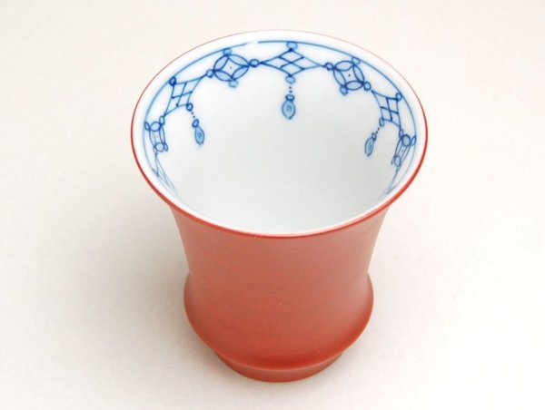 画像2: 朱巻瓔珞(反り型)日本酒グラス SAKE GLASS (2)