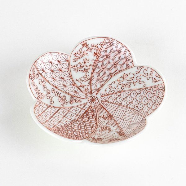 錦祥瑞（赤）　梅小皿