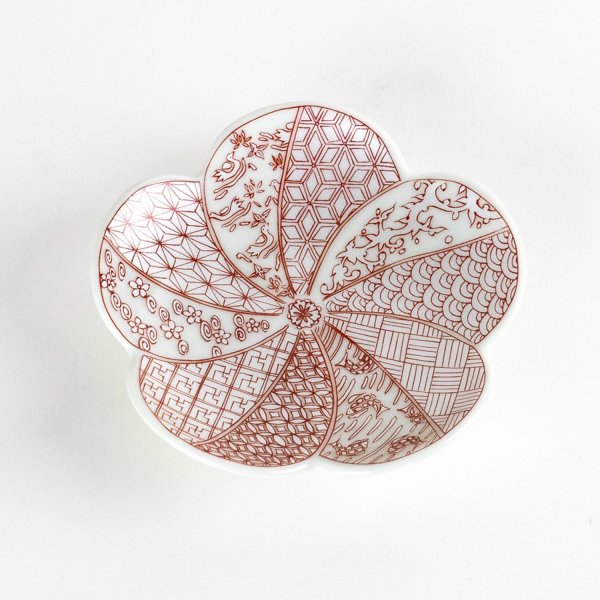 画像2: 錦祥瑞（赤）　梅小皿 (2)