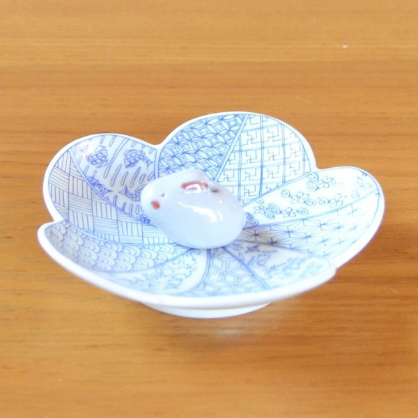 画像2: 錦祥瑞（青）　お香立て（うさぎ） (2)