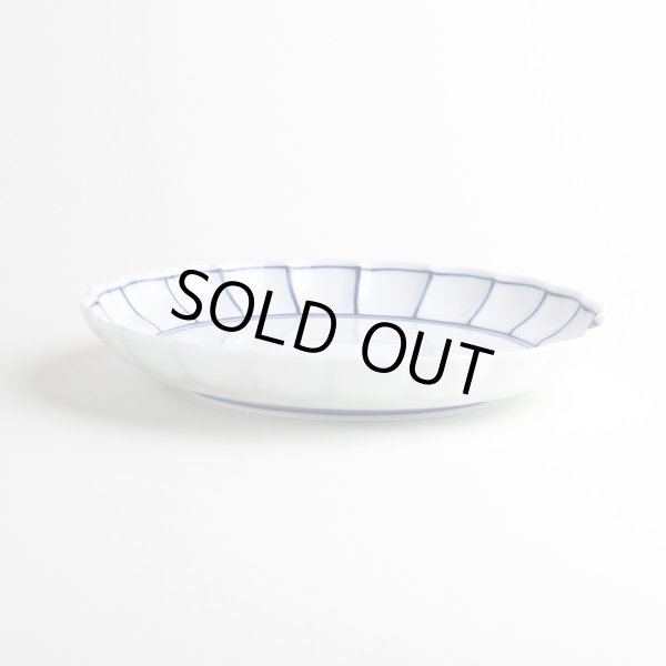 画像3: 染付ふちどり線 菊割５寸皿 (3)