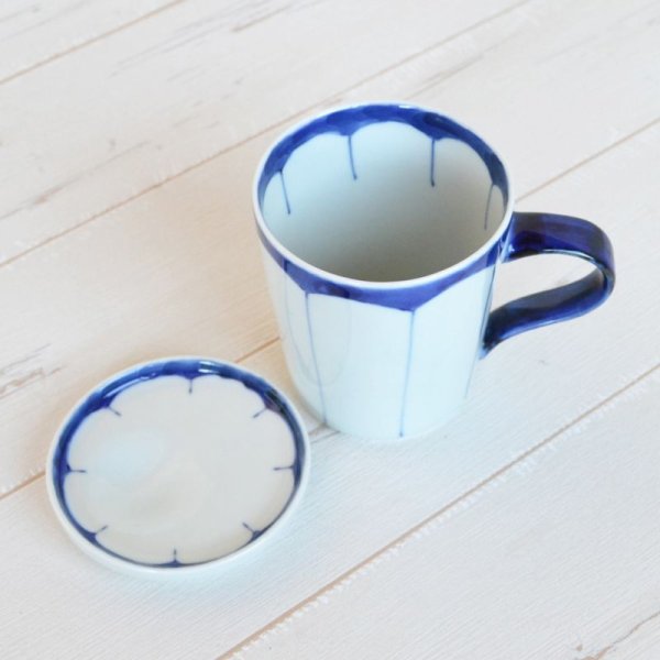 画像3: みかん割（青） 蓋付マグカップ (3)