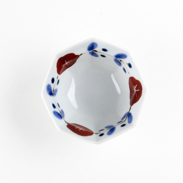 画像4: 赤花つなぎ 八角小付(小) (4)