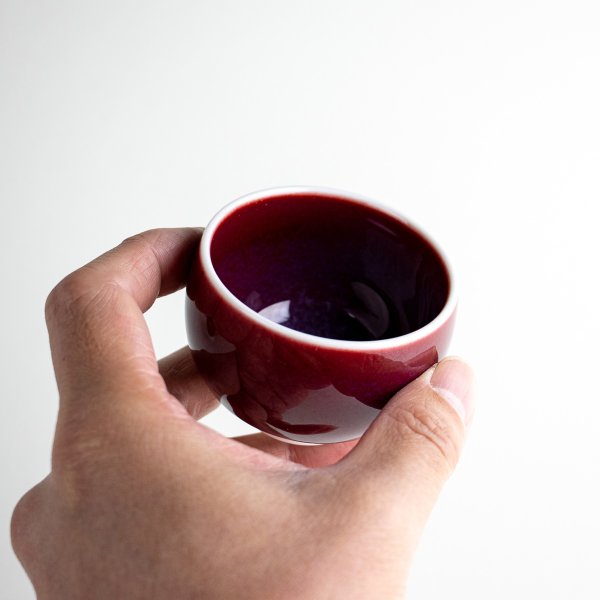 画像6: 辰砂 ぐい飲み(馬場真右エ門窯 / 木箱入) (6)