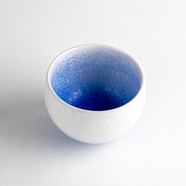画像3: 藍染水滴 ぐい飲み（馬場真右エ門窯 / 木箱入） (3)