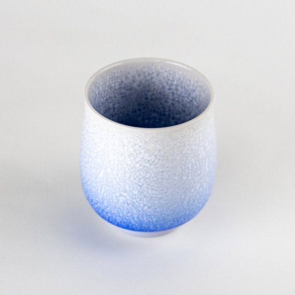 画像3: 藍染水滴(小) 湯呑(馬場真右エ門窯/木箱付) (3)