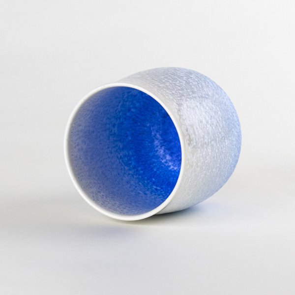 画像4: 藍染水滴(小) 湯呑(馬場真右エ門窯/木箱付) (4)