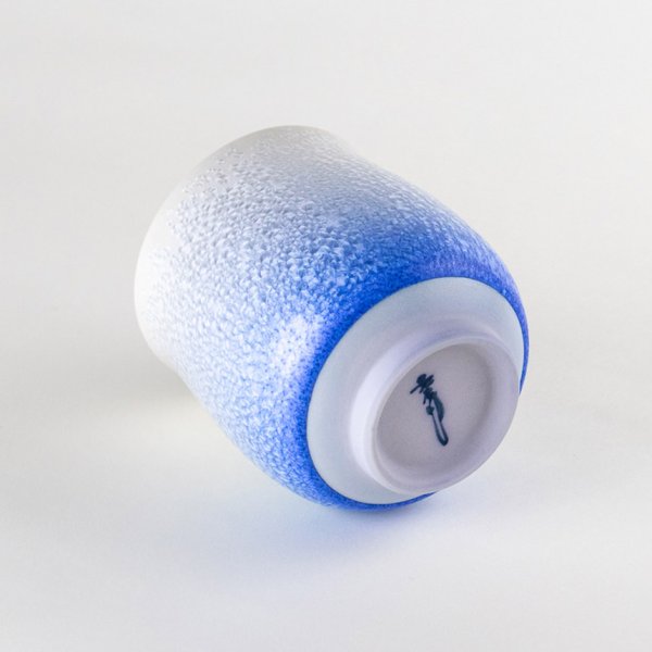 画像5: 藍染水滴(小) 湯呑(馬場真右エ門窯/木箱付) (5)