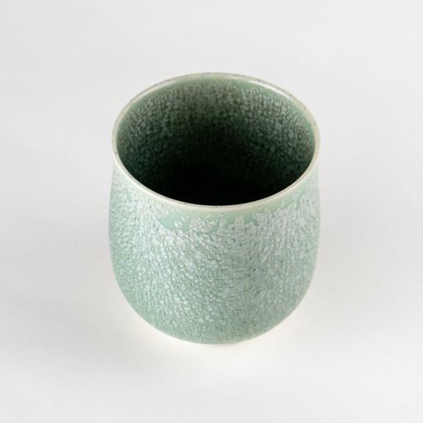 画像3: うぐいす釉 (大)湯呑(馬場真右エ門窯/木箱付) (3)