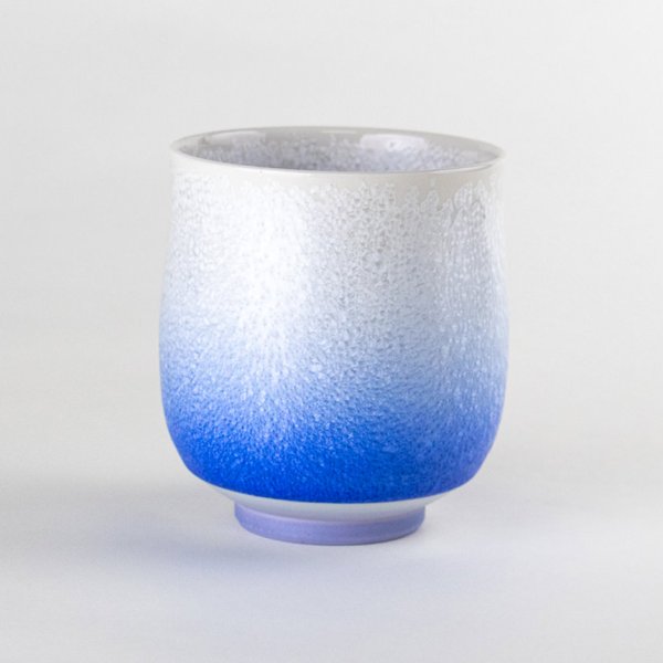 画像3: 藍染水滴(大)湯呑(馬場真右エ門窯/木箱付) (3)