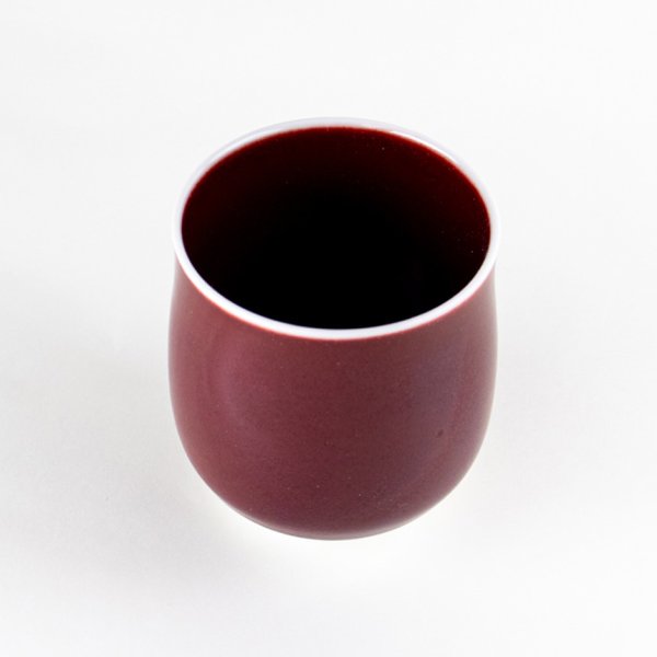 画像3: 【名入れ・名前入り】内外辰砂(大)湯呑(馬場真右エ門窯/木箱付) (3)