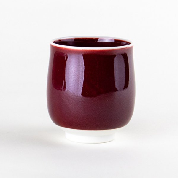 画像2: 【名入れ・名前入り】内外辰砂(小)湯呑(馬場真右エ門窯/木箱付) (2)