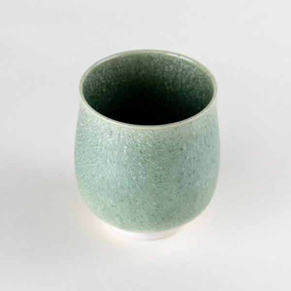 画像3: うぐいす釉 (小)湯呑(馬場真右エ門窯/木箱付) (3)