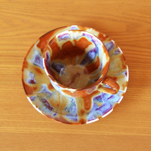画像4: 燦（きらめき） コーヒー碗皿 真右エ門窯 二代真右衛門 馬場九洲夫 作 (4)
