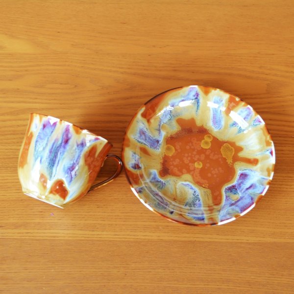 画像5: 燦（きらめき） コーヒー碗皿 真右エ門窯 二代真右衛門 馬場九洲夫 作 (5)