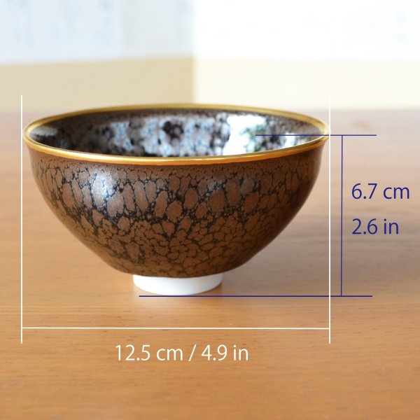 画像4: 油滴天目 抹茶碗 真右エ門窯 初代 真右衛門 作 (4)