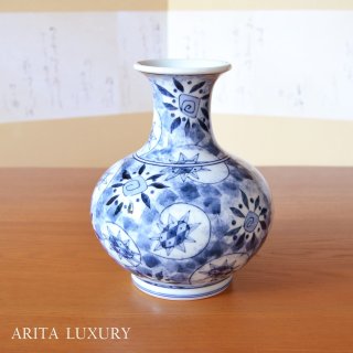 有田焼やきもの市場 | 有田焼 染付花絵 花瓶 真右エ門窯 初代 真右衛門