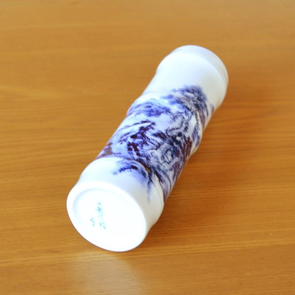 画像7: 染付山水 竹筒花瓶 真右エ門窯 初代 真右衛門 作 (7)
