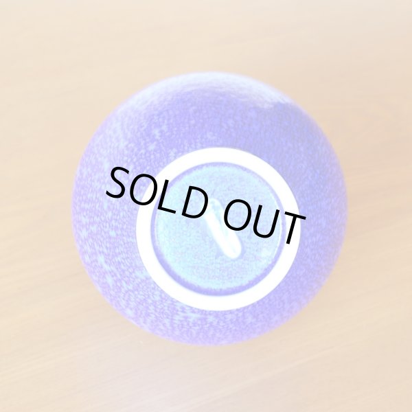 画像4: 瑠璃 丸花瓶 花瓶 真右エ門窯 作 (4)