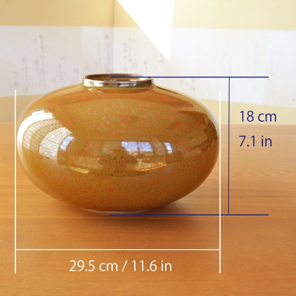 画像5: 金紅天目 胴張花瓶 真右エ門窯 初代真右衛門 作 (5)