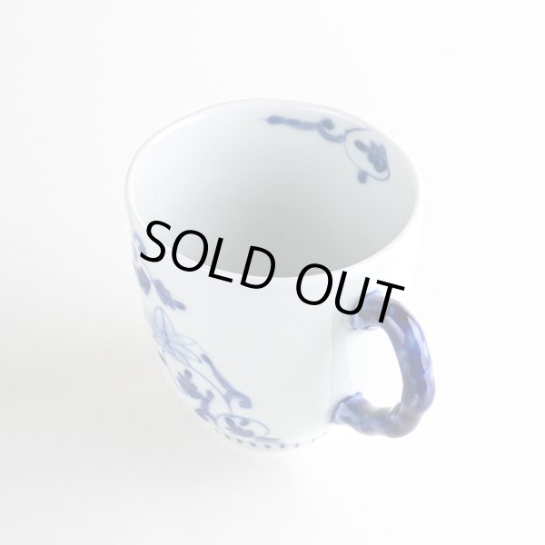 画像4: 花帯唐草（青） マグカップ (4)