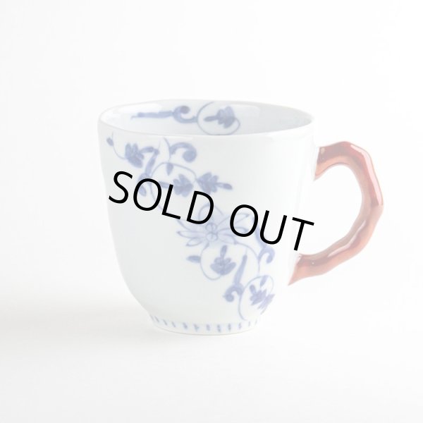 【名入れ・名前入り】花帯唐草(赤) マグカップ