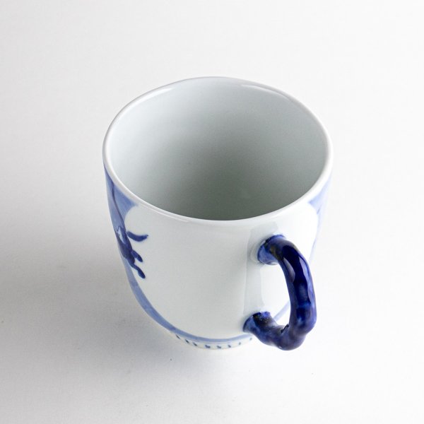 画像4: 【名入れ・名前入り】なごみ月兎(青) マグカップ (4)