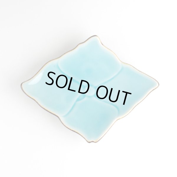 画像3: マリンブルー 花型皿 (3)