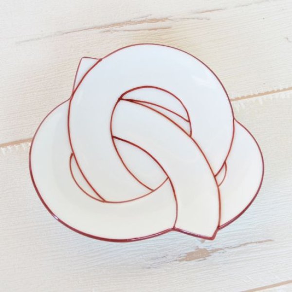 画像2: 朱線むすび 小皿 (2)