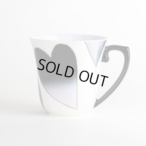 【有田焼】ハート（黒）　マグカップ