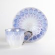 大柄虹彩ダイヤモンド　コバルト　コーヒー碗皿