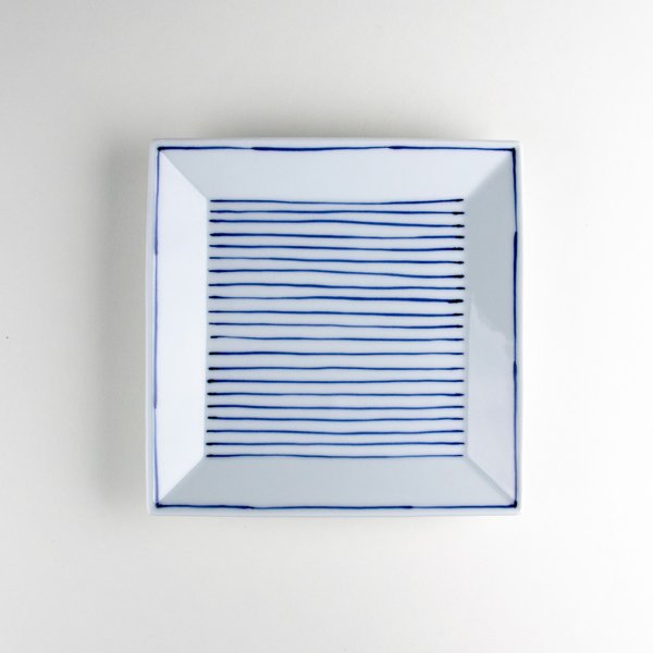 画像2: 線もよう 角皿(中) (2)