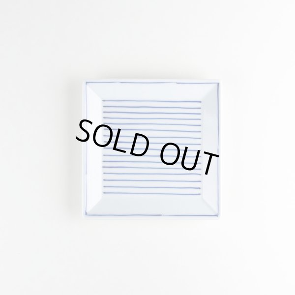 画像2: 線もよう 角皿(小) (2)