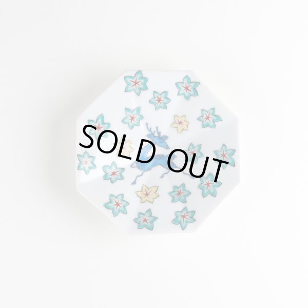 画像2: 色絵鹿に紅葉紋 小皿 (2)