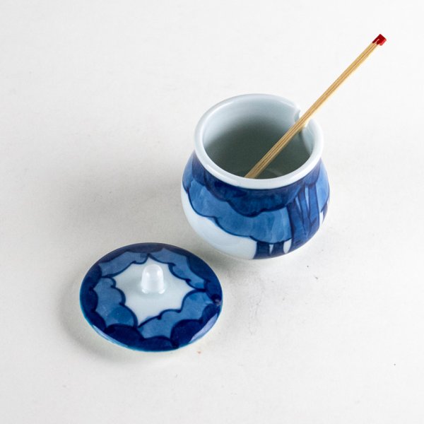 画像4: 染付木立 薬味入(竹サジ付) (4)