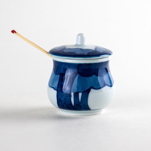 画像5: 染付木立 薬味入(竹サジ付) (5)