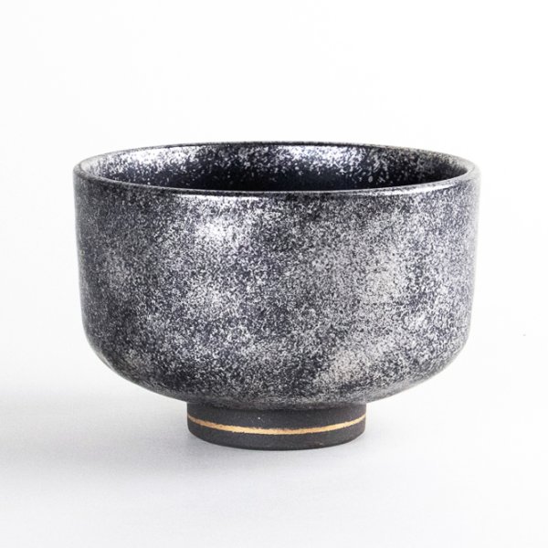 画像2: 錦プラチナ叩き　抹茶碗（木箱入） (2)