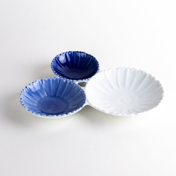 菊蓮花　三品皿（大）