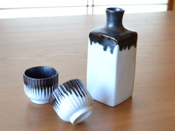 画像2: 万里 半酒器セット(木箱入) (2)