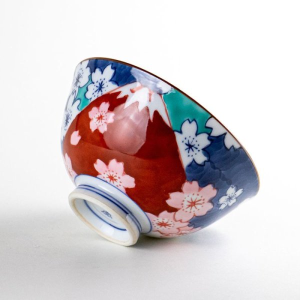 画像4: 【名入れ・名前入り】鍋島富士(赤富士) 茶碗 (4)