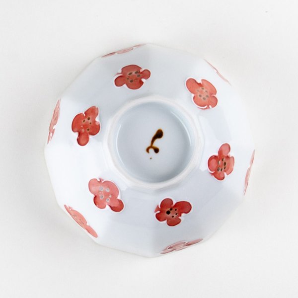 画像4: 一珍小花（赤） 茶碗 (4)