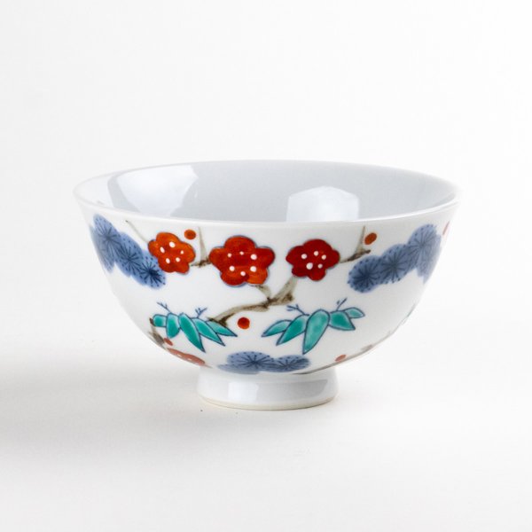 画像1: 吉祥松竹梅（小） 茶碗 (1)