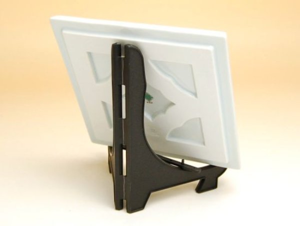 画像2: 紫陽花　飾り角陶板（皿立付） (2)