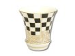【有田焼】祝い市松・黒（反り型）日本酒グラス　SAKE GLASS