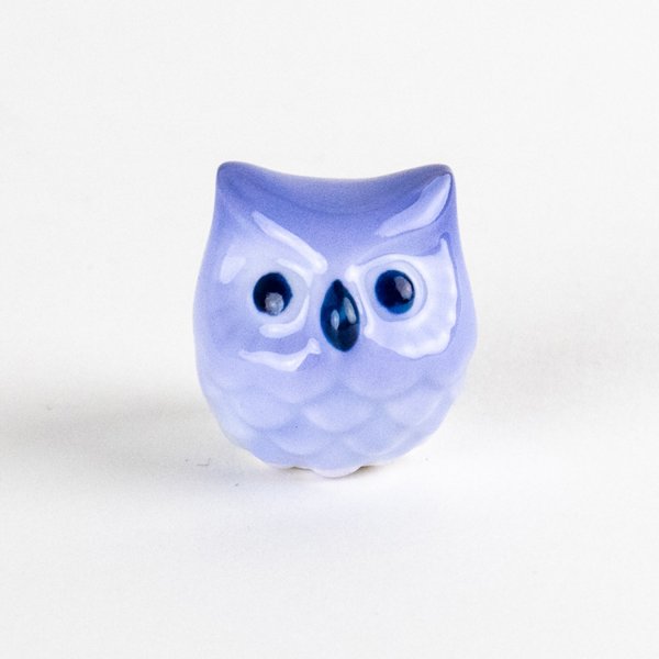 ミニふくろう（青）　置物