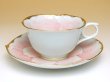 画像2: 金濃ピンク牡丹 コーヒー碗皿 (2)