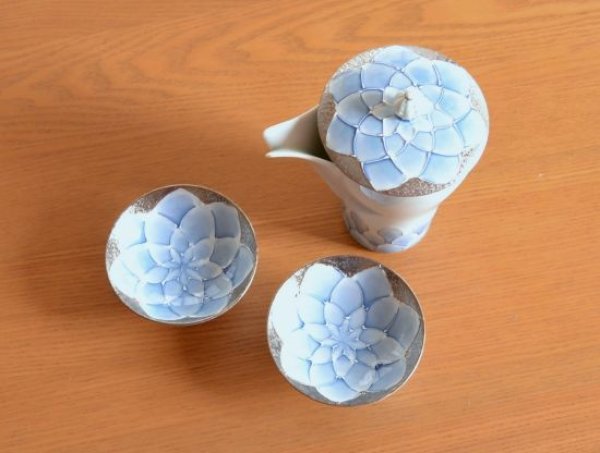 画像2: ダリア 至福の半酒器セット（徳利×１ / 盃×２） (2)