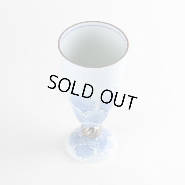 画像2: 【名入れ・名前入り】プラチナ牡丹 ワイングラス (2)