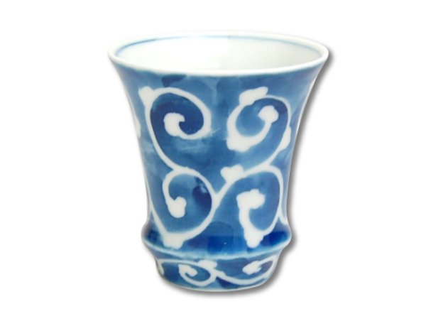 【有田焼】濃蛸唐草（反り型）日本酒グラス　SAKE GLASS