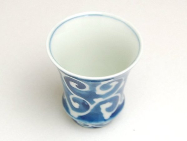 画像2: 濃蛸唐草(反り型)日本酒グラス SAKE GLASS (2)